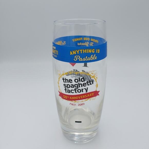 The Old Spaghetti Factory Glass Tumbler Cup 50th Anniversary 2019 - Picture 1 of 4